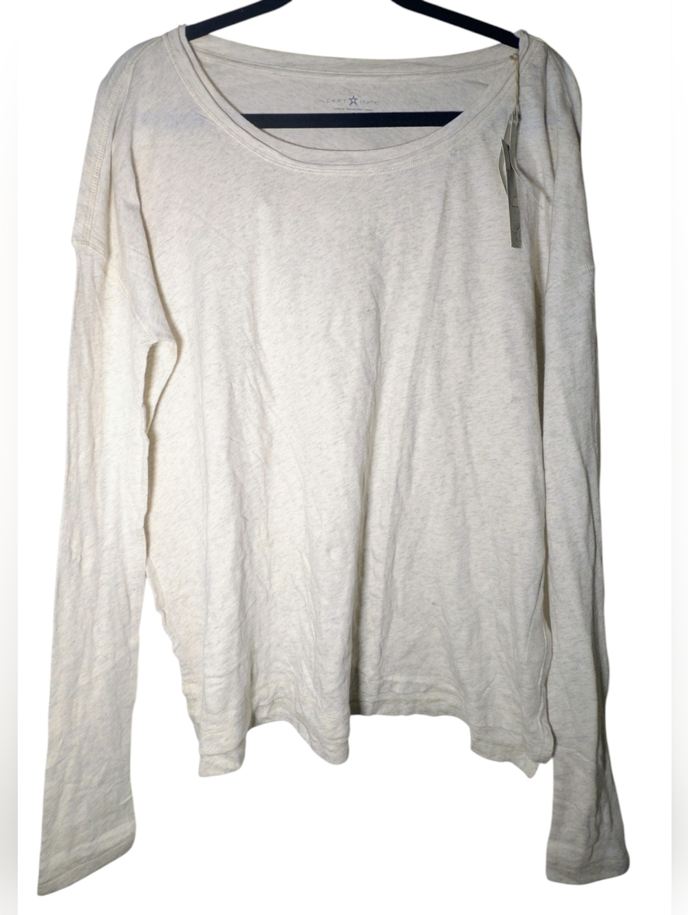 Grey State Creme Heather Yummy Tee Cotton Sz 0/XS